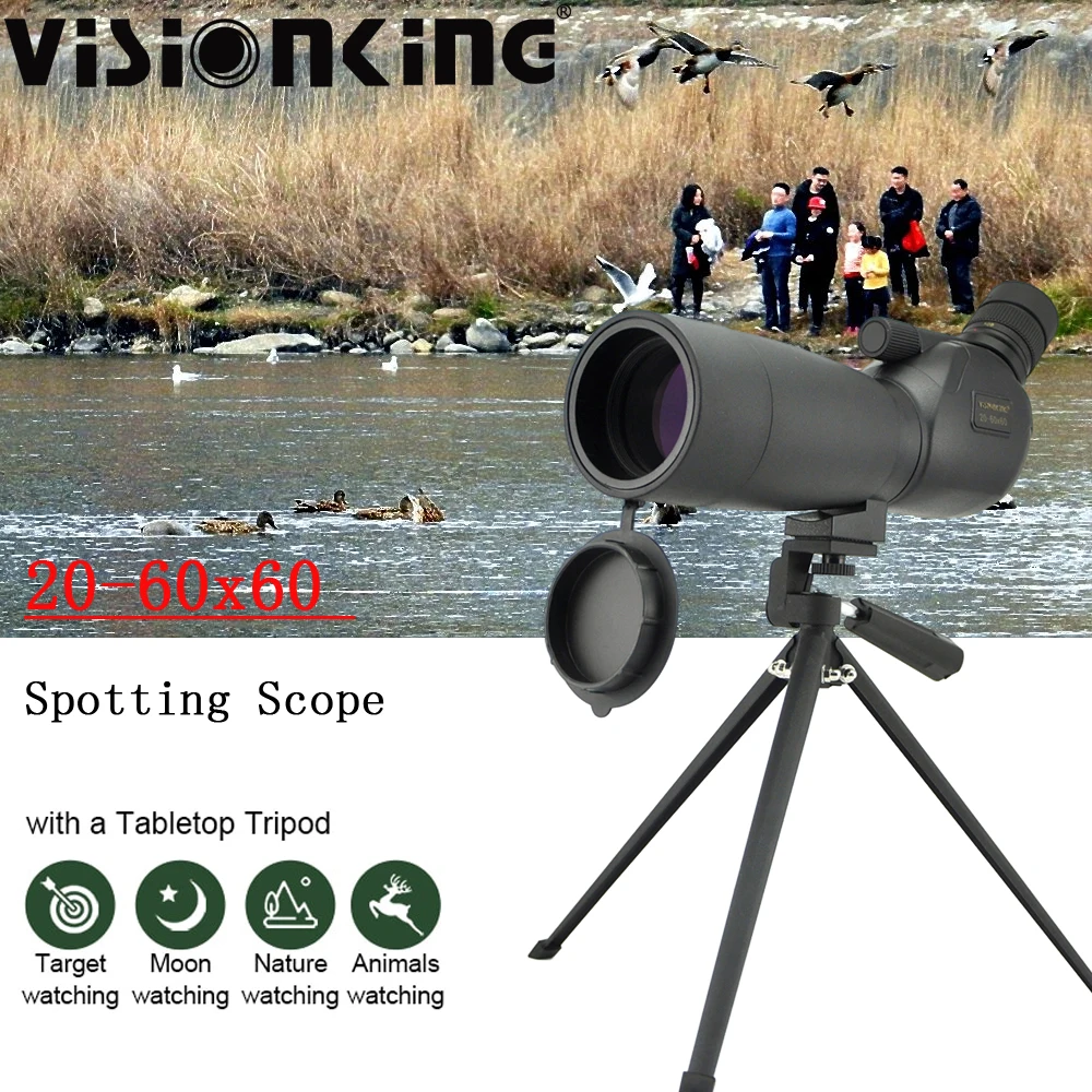 

Visionking 20-60x60 Long Rang Powerful Soptting Scope Bak4 FMC Waterproof Birdwatching Golf Target Shooting Monocular Telescope