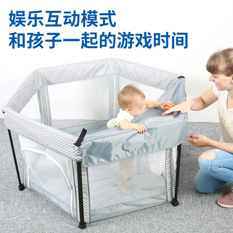Baby Hexagonal Fence Play Bed Portable Light Mesh Floor Bed Indoor Safety Child Protective Fence
