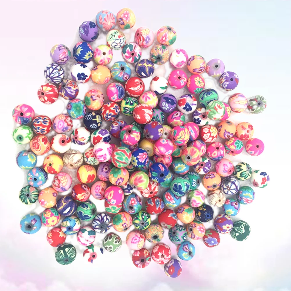 

300Pcs Polymer Clay Beads Colorful Assorted Sizes 10mm Average Hole Ideal for Jewelry Making DIY Crafts School Projects