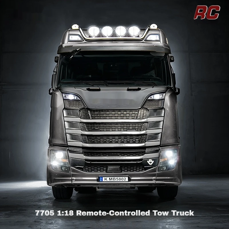 HUINA 1:18 مقياس RC شاحنة ثقيلة جرار نموذج كامل مقطورة معدنية رئيس محاكاة لودر أطفال بالريموت كنترول لعبة التحكم عن بعد