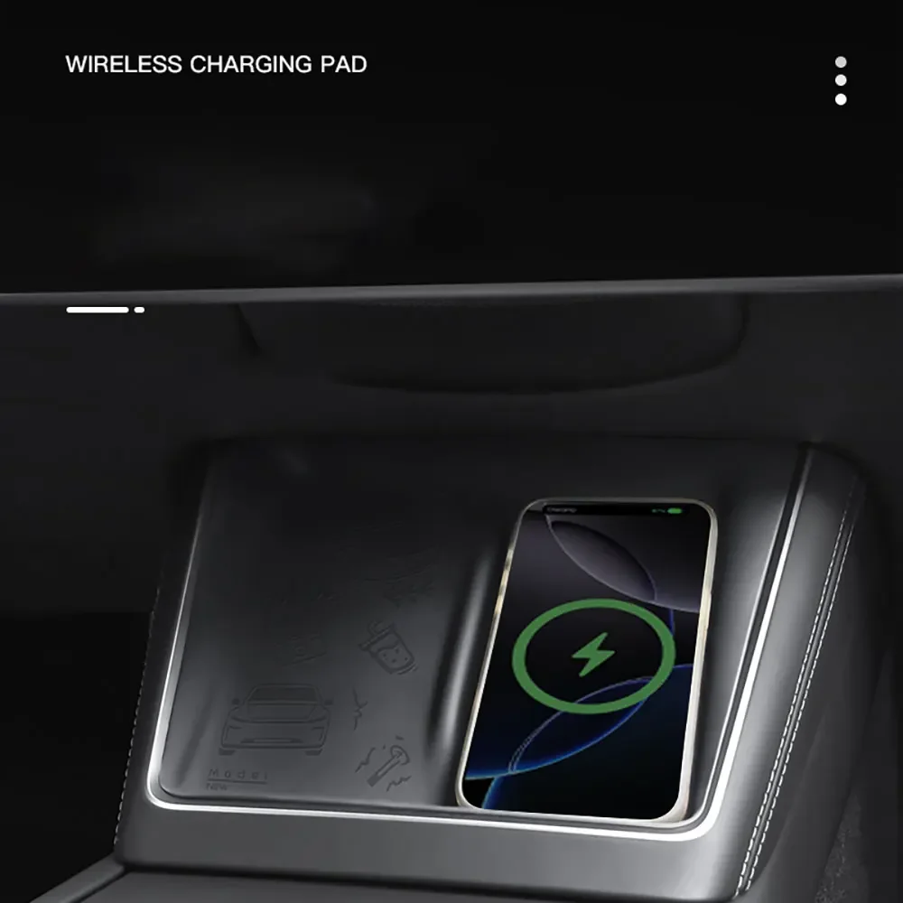 For Tesla Model 3 Highland 2024-2026 Model Y 2025-2026 Wireless Charger Mat Center Console Phone Charge Area Silicone Mat