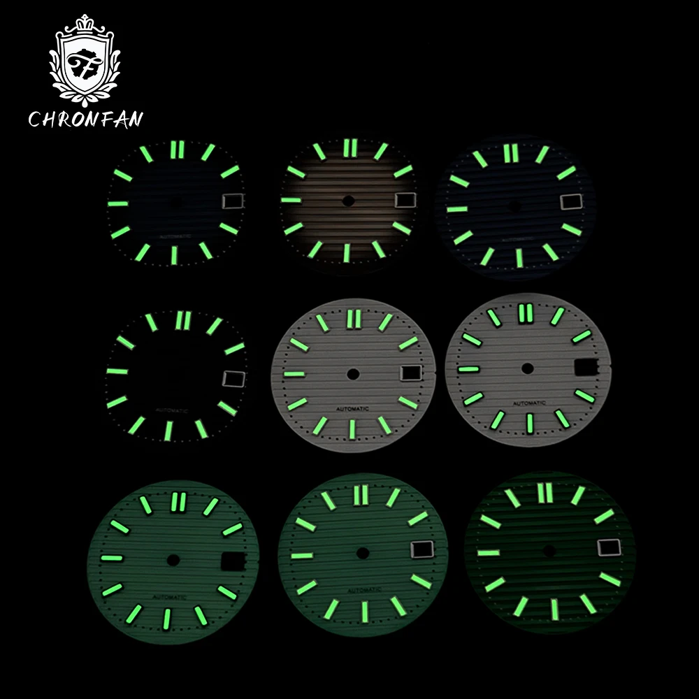 30.5 مللي متر لفيليب نوتيلوس قرص أزرق ثلجي أخضر لوم صالح NH35 NH35 NH36 4r35 حركة تناسب ساعة SKX Parth