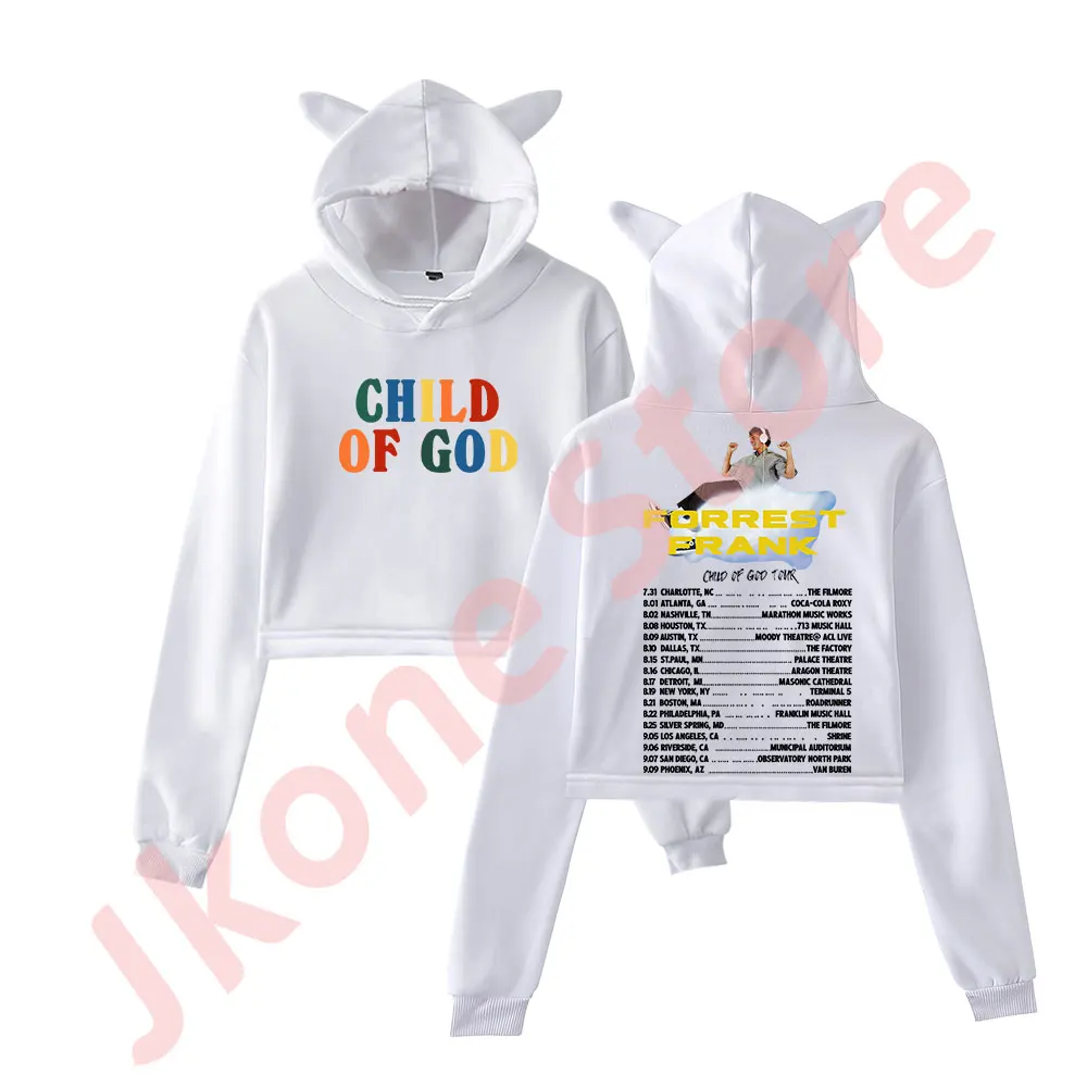 Forrest Frank 2024 Child of God Tour Logo Merch Pullover Female Cat Ears Hoodie Long Sleeve Top Women's Clothes