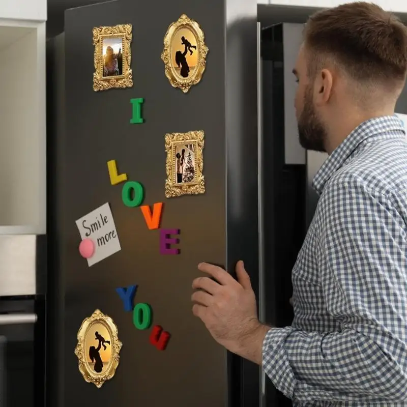 QX2E 1Pc Refrigerator Magnets Whiteboard Decorative Magnets Frame Fridge Magnets