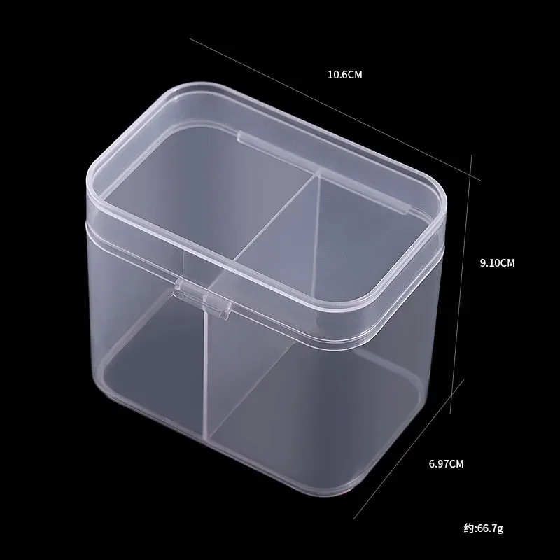 1Pcs Transparent Plastic Beads Storage Box Small Items Crafts Hardware Storage Square Container Case Jewelry Organizer Case