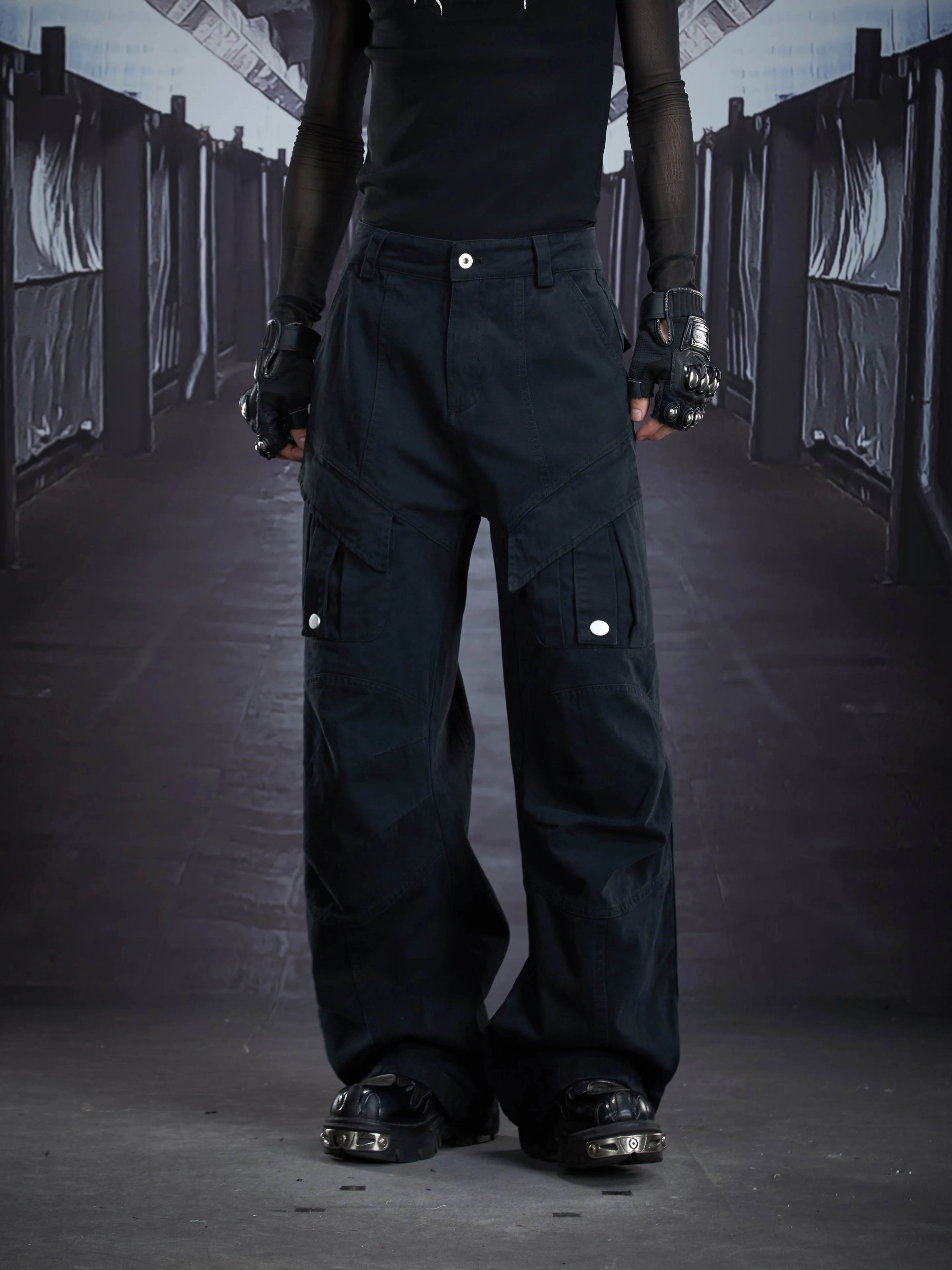

Special-Interest Design New American Casual Street Deconstruction Stitching Multi-Pocket Cargo Pants