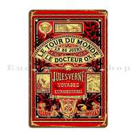 Le Tour Du Monde Vintage Jules Verne Advertising Print Metal Sign Home Garage Bar Garage Designing Tin Sign Poster