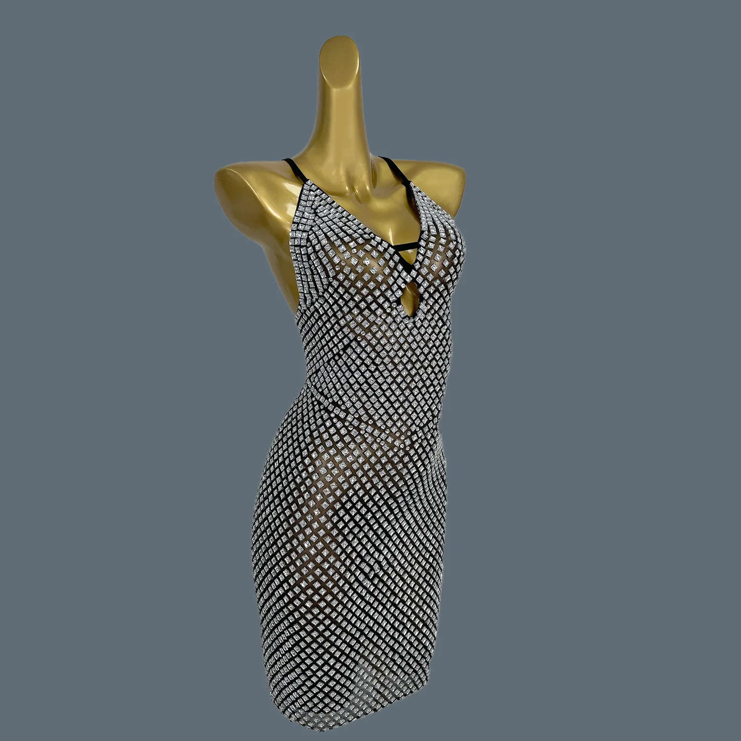 ผู้หญิงแฟชั่นคริสตัลชุดมินิหรูหราเซ็กซี่เวทีสวมใส่วันเกิด Party Prom Gowns ไนท์คลับเครื่องแต่งกาย Fengwomei