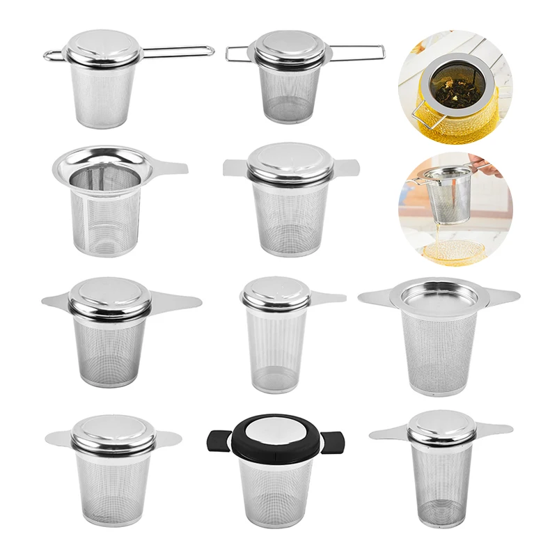 1Pc 304 Stainless Steel Tea Strainer Reusable Drain Infuser Leaf Spice Herbal Filter Home Kitchen Accessories Teaware Tools