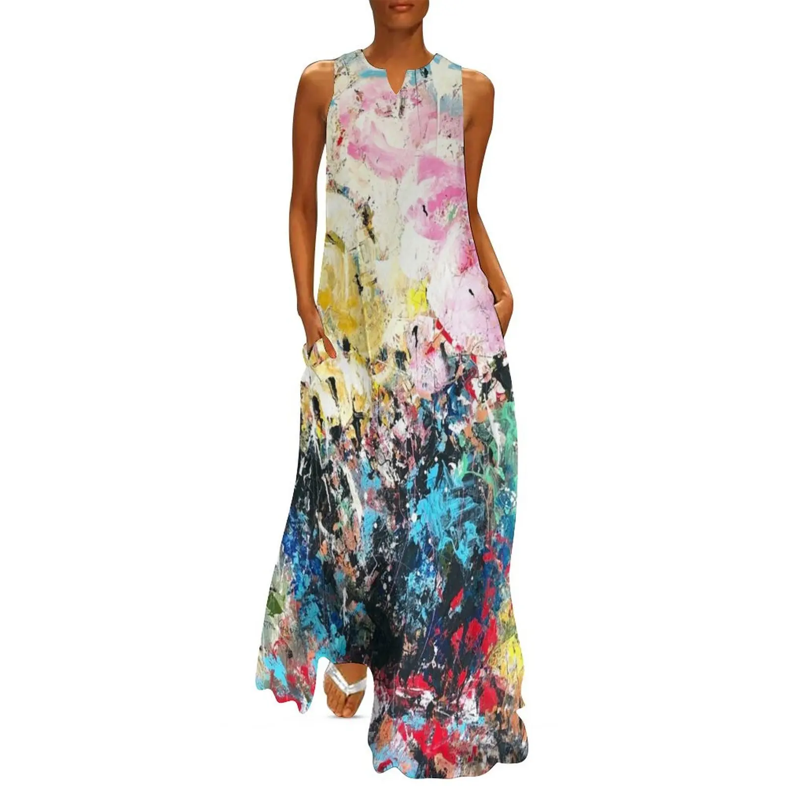 

FLOWERS FOR YOU Long Dress summer dress woman 2025 trendy womens dress womans clothing women's summer jumpsuit