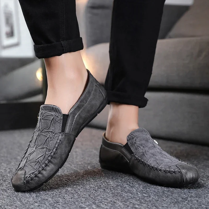 Men\'s Loafers Luxury Artificial Leather Casual Social Flats Moccasins For Men Comfortable Slip-Ons Driving Fashion Shoes Male