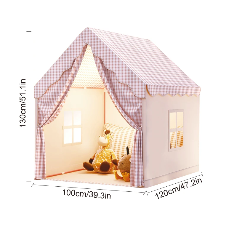 [Recréation en plein air] Tente de jeu amusante pour enfants, tente de château de jouet de conte de fées de princesse, jouets de simulation exquis, base secrète pour enfants, tente de jouet de plage, cas de jeu portable, grand cadeau de Noël et d'anniversaire, accessoires non inclus