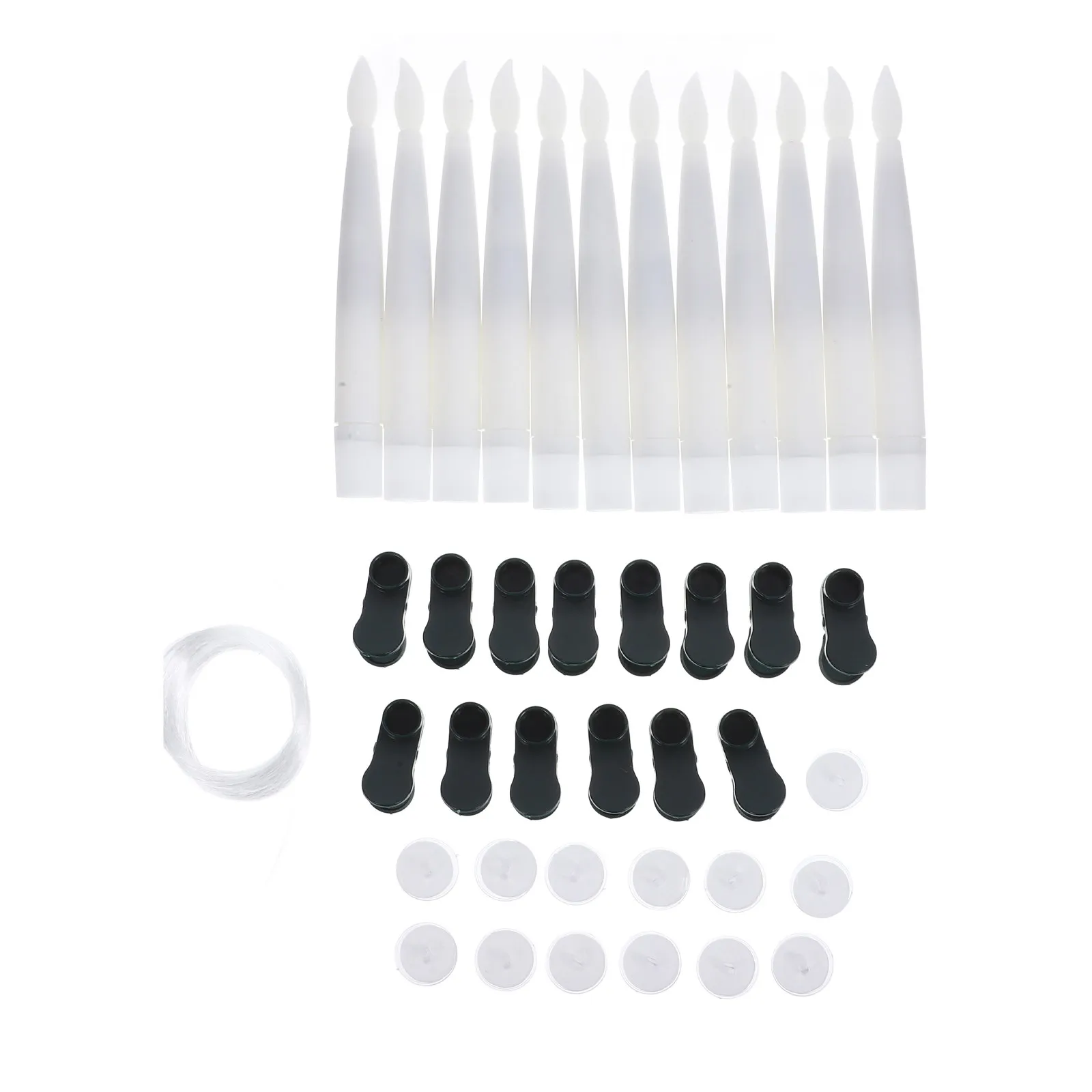 

12Sets LED Decoration Candles Warm White Flickering Fake Fire Lights for Christmas Tree Holders Holiday Ambiance