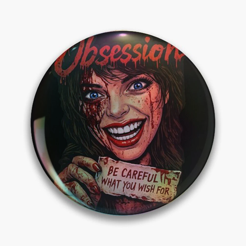 Obsession Be Careful What You Wish For Pin Holographic Star Heart Pin Brooches Laminated Button Fashion Accessory