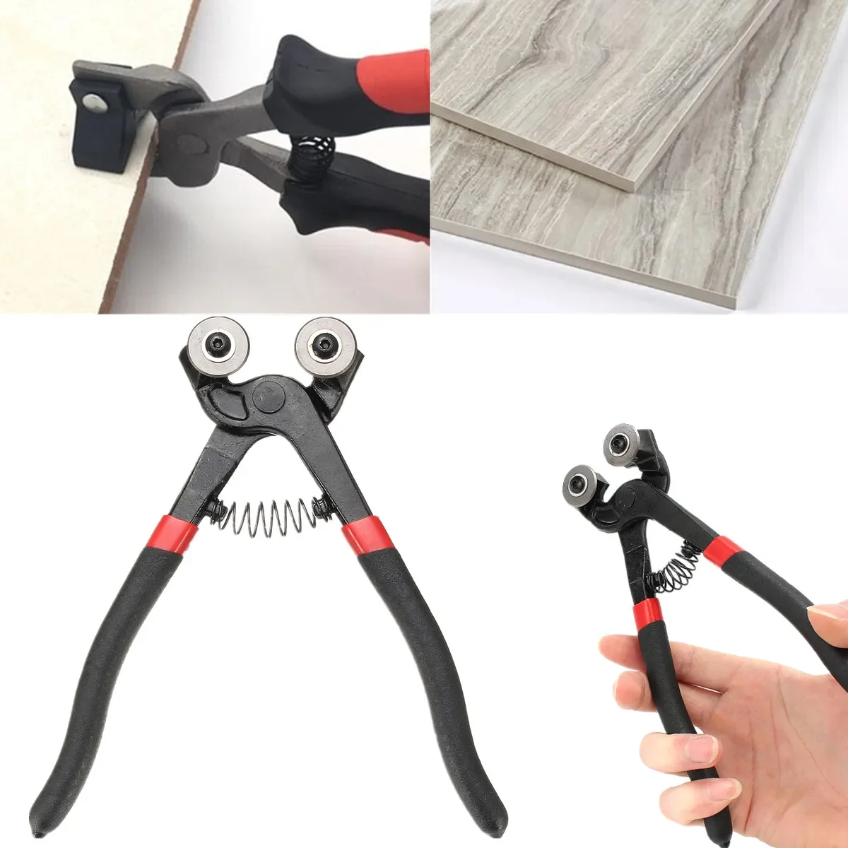 8inch Heavy Duty Stained Mosaic\' Glass Cutter Nipper Carbide+Steel+Plastic Tile Wheeled Plier Tool Construction Tools