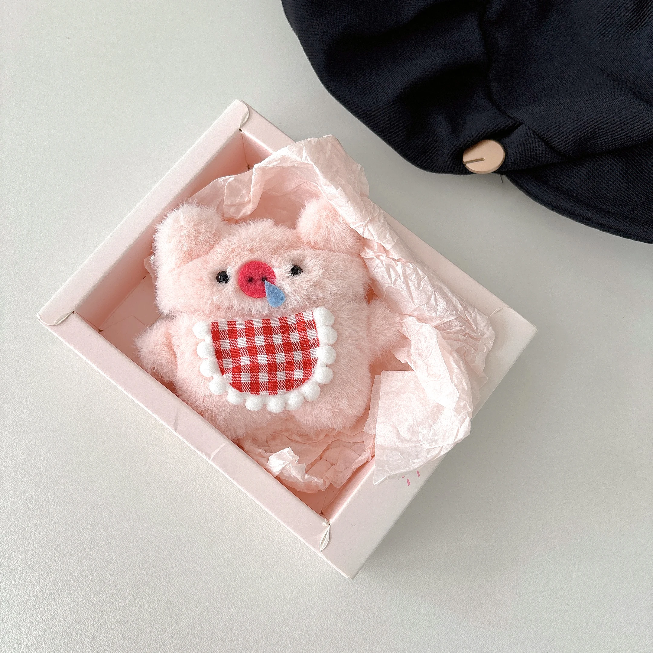 Cute Plush Apron pig Earphone Case for Apple Airpods Pro 2 Airpods Pro 4 3 2 1 Generation Protective Cover Fluffy Lovely Doll