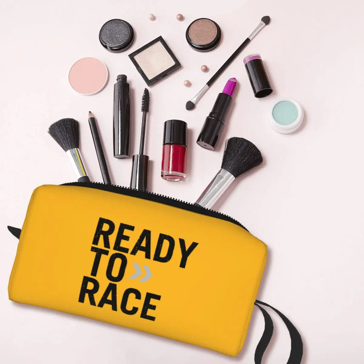 Ready To Race Cosmetic Bag para Mulheres, Maquiagem Sacos, Zipper Toiletry Bag, Organizador Merch, Moto, Motocicleta Viagem