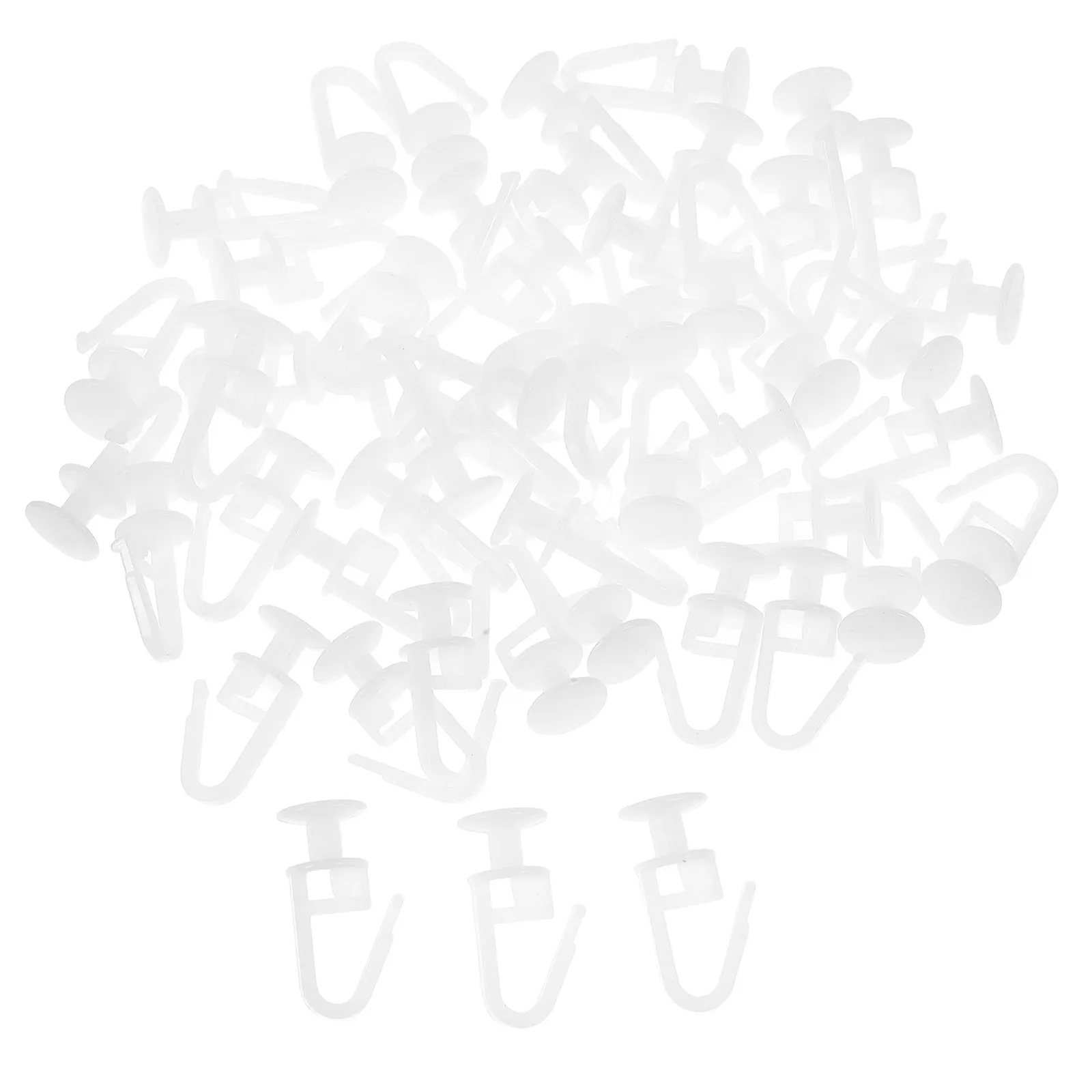 50Pcs PVC Curtain Track Rollers Smooth Silent Sliding Curtain Gliders for Room Divider Drapery Track Accessories Window