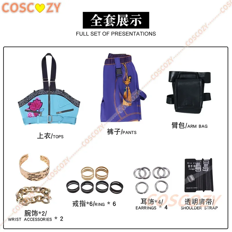 Película de Anime KPop Demon Hunters Zoey, disfraz de Cosplay, uniforme, anillos Huntrix, pendientes, Festival, fiesta de Halloween para mujeres y niñas