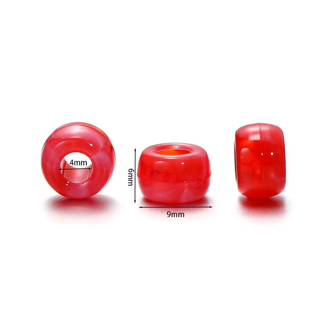 50/100pcs/lot Round Acrylic AB Color Big Hole Beads Loose Spacer Beads For DIY Sewing Bracelet Necklace Making Accessories