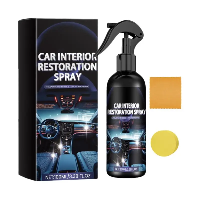 

Car Interior Renovation Spray 100ml Car Upholstery Interior Cleaner Repair Spray Trucks SUV Minivan Quick Result Cleaning Spray