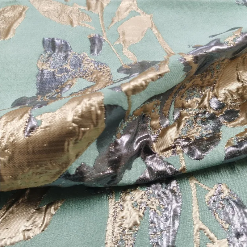 

Luxurious metal wire jacquard positioning fabric performance dress brocade satin clothing three-dimensional