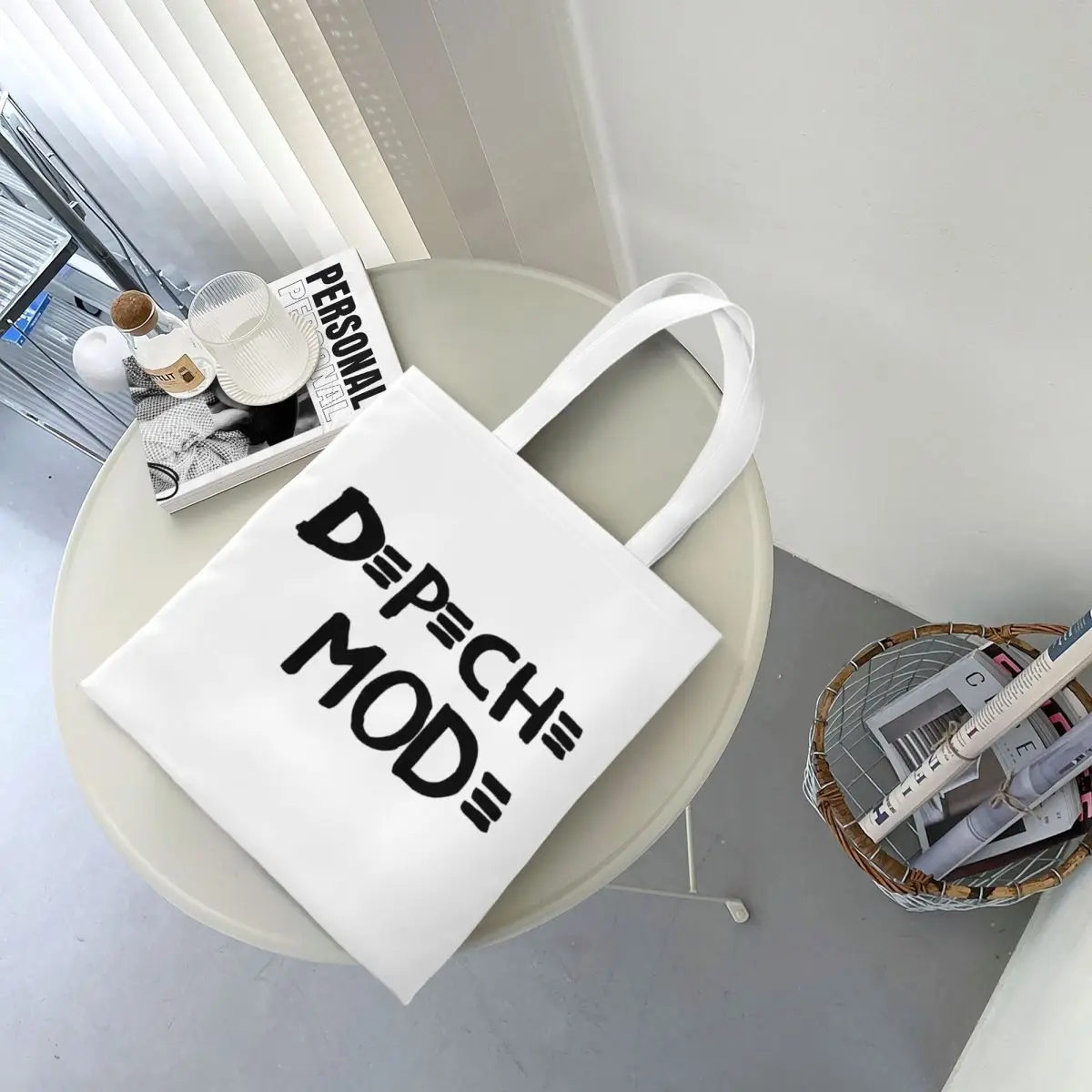 Electronic Rock Depeche Cool Mode Shopping Bags Canvas The Tote Bag Reusable for Ladies Shoulder Tote Travel Handbag