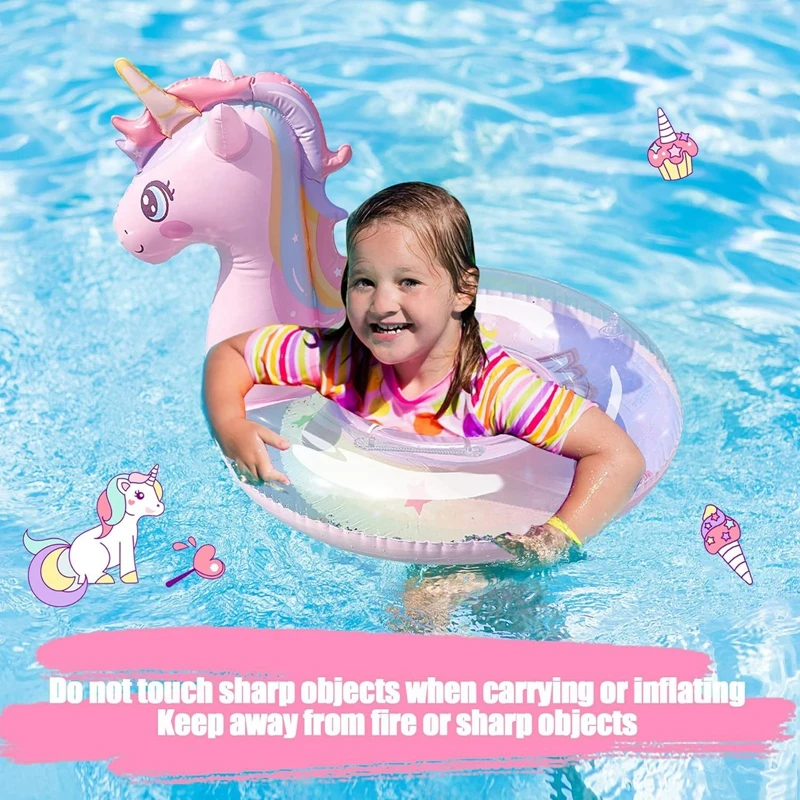 Inflatable Unicorn Swimming Ring, Water Air Mattress Pool, Swimming Animals for the Pool Swimming Ring Water Toy for Children