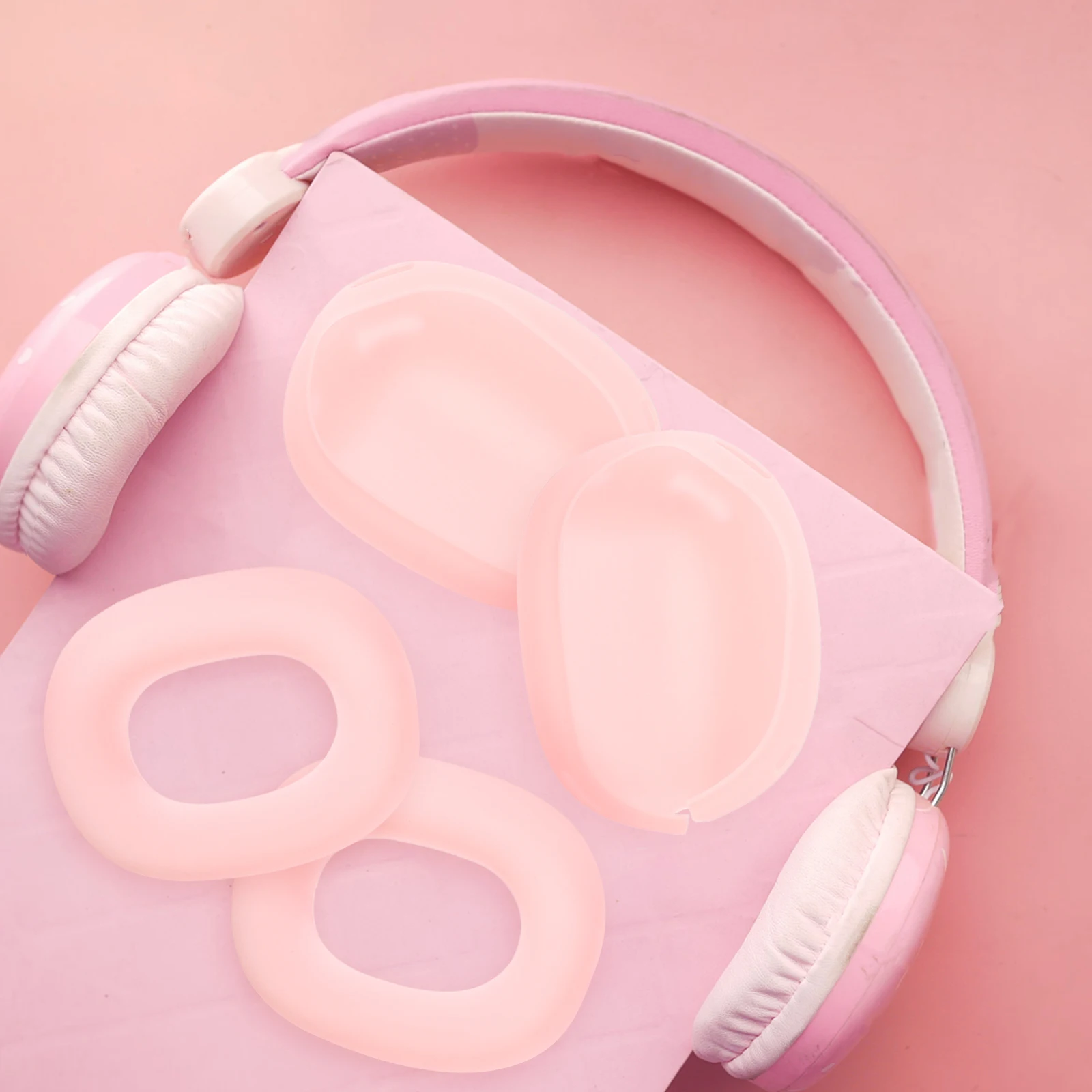 

s Headphone Covers TPU Protective Case for Pink Set Headb Cushion Accessories Scratch Resistant Long Design
