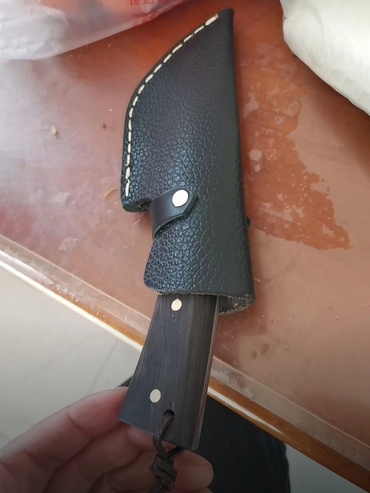 3.9 Inch Utility Knife 300+ Layers Damascus Steel Paring Slicing Cleaver Barbecue Handmade Forged Kitchen Knives Ebony Handle