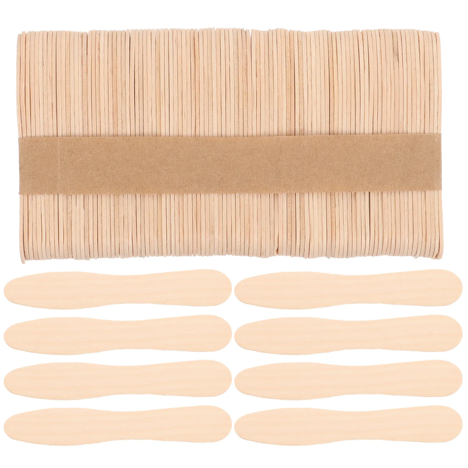 100pcs Natural Wooden Ice Cream Spoons – Smooth Strong Taster Paddles for Dessert Sampling, Weddings & Parties