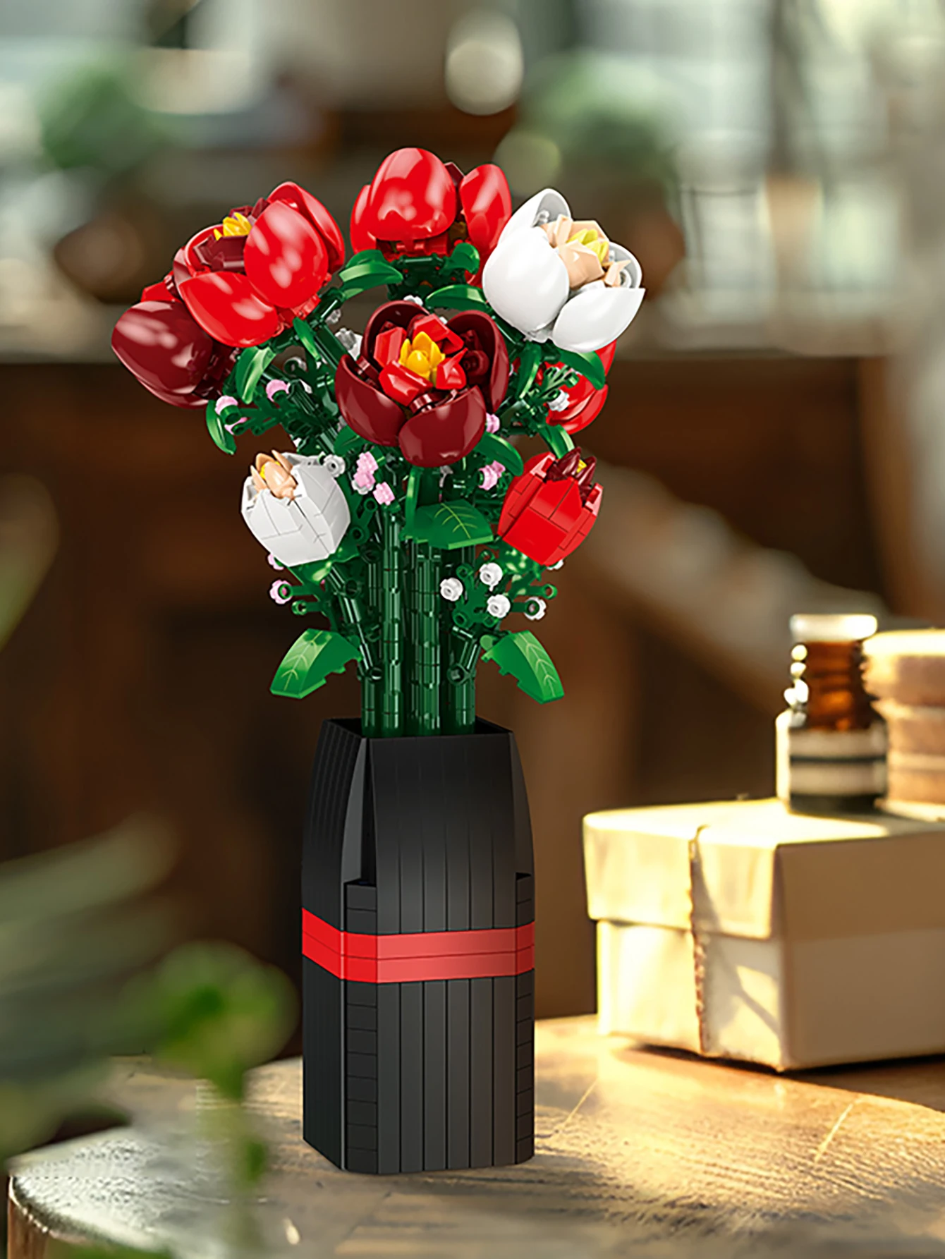 

Bouquet building block set, DIY assembled building blocks, rose building block flowers, 761PCS, home decoration series toys