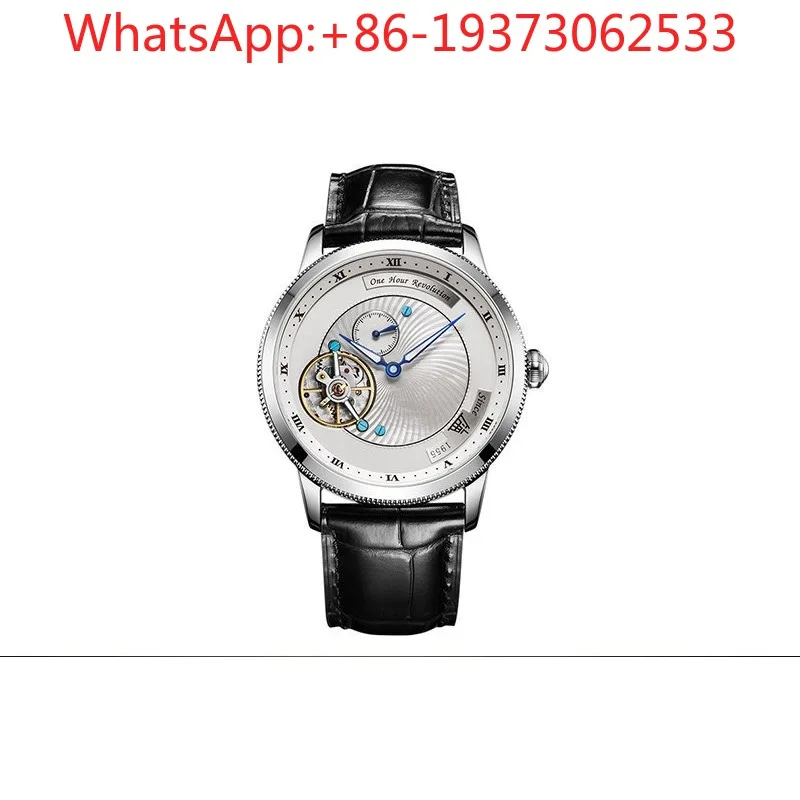 Customized Watch Men's Tourbillon Caruso Manual Mechanical Watch Hollow Waterproof Luminous Watch Rotary Dial 638