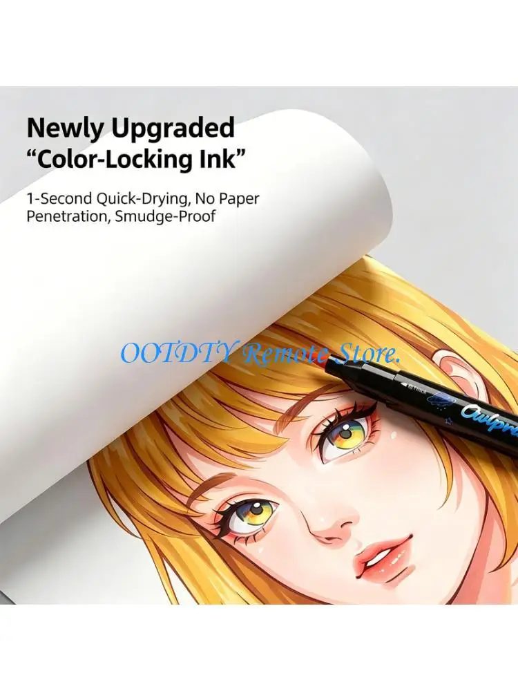 Double Head Acrylic Marker Pens Set Double Tip Acrylic Paint Marker with Brush Tip for Sketching Doodling Cards Making
