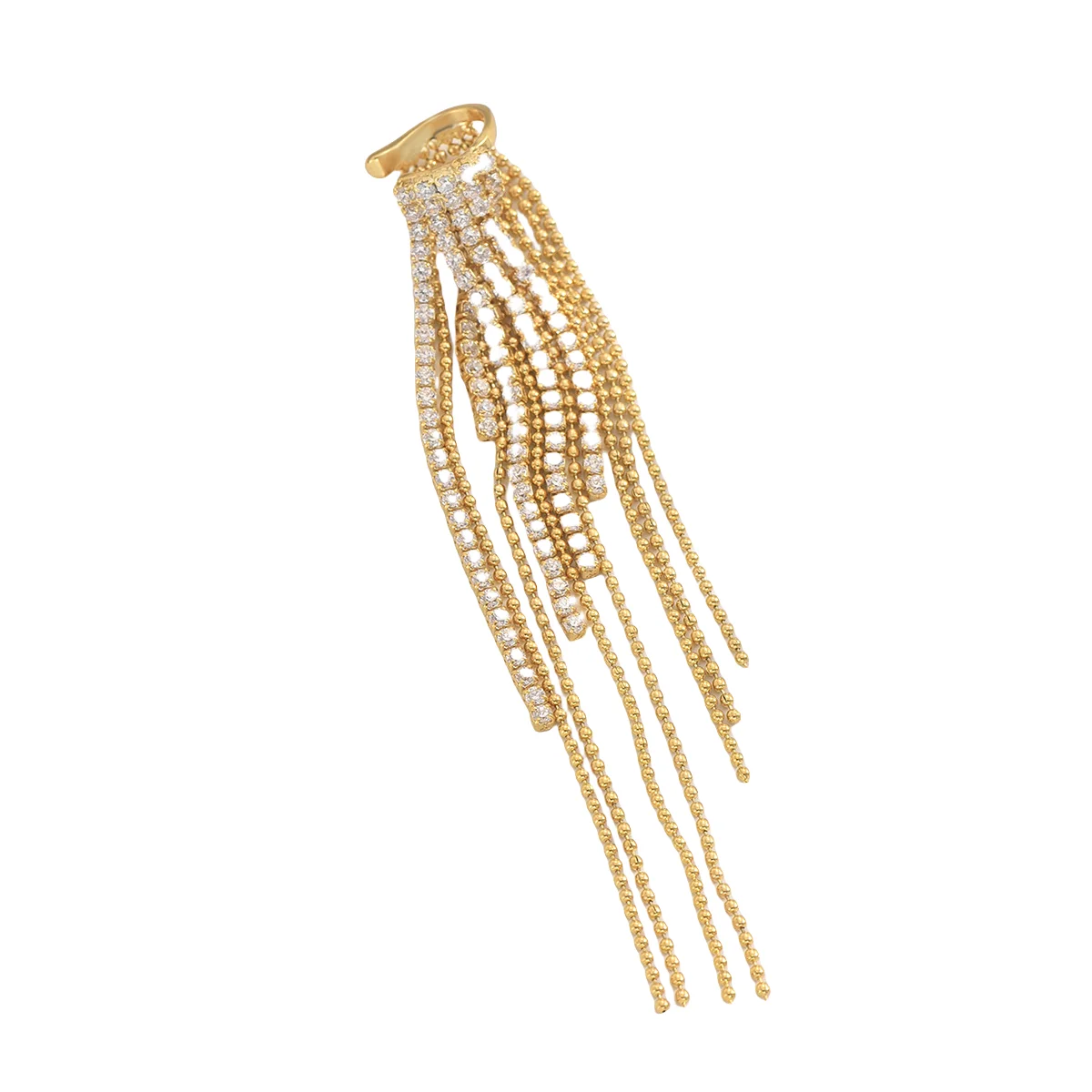 YCP-pendientes colgantes con borlas y cadena de garra larga para mujer, joyería ligera de lujo de alta gama con Clip no perforado, Ultra-Sparklin