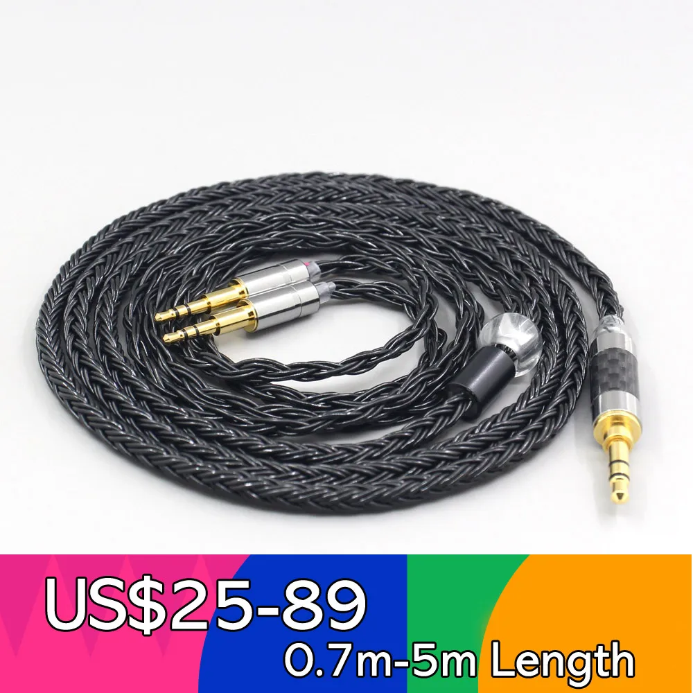 

LN007411 16 Core 7N OCC Black Braided Earphone Cable For Nighthawk Monoprice M650 Monolith M1060 M1060C M565 Headphone