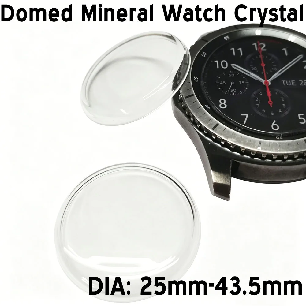25mm- 43.5mm Lid Shaped High Domed Mineral Watch Glass AR Coating Round Bubble Watch Crystal Lens Cover Replacement Parts
