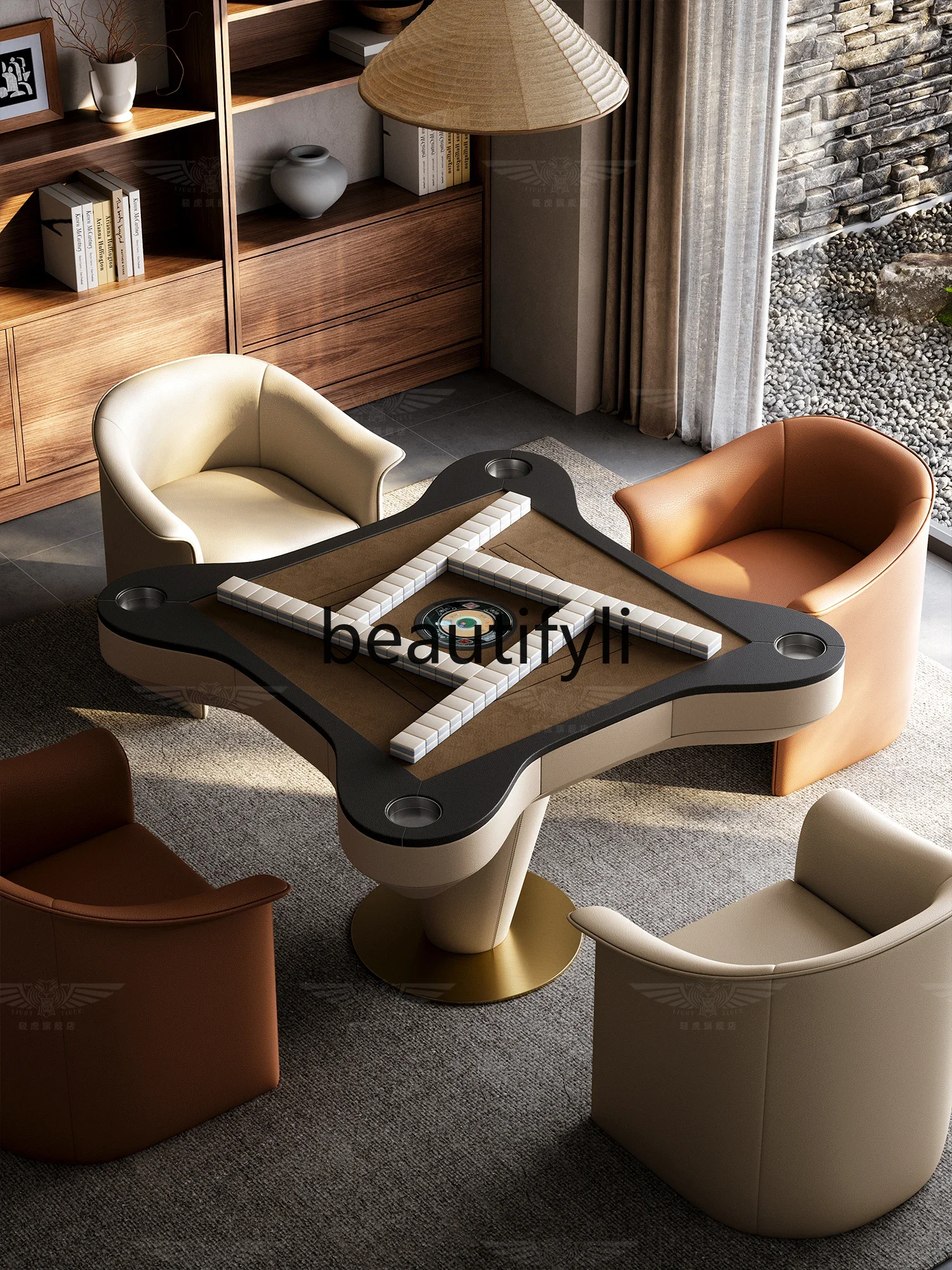 Light luxury multi-function automatic card shuffling mahjong machine advanced sense modern simple integrated chess table
