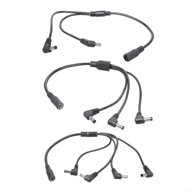 E1PF Power Extension Cable DC5521 Y Splitter 5.5x2.1mm Female to 2/3/4 Male Connectors Cord for CCTV and LED 40CM