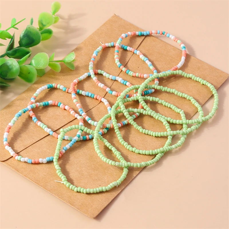 10 Stück/Set, handgefertigte Armbänder mit Perlen im Bohème-Stil, elastisch, für Damen und Mädchen, geeignet für Partys, Feiertage, als Schmuck oder Geschenk. – Detail 6