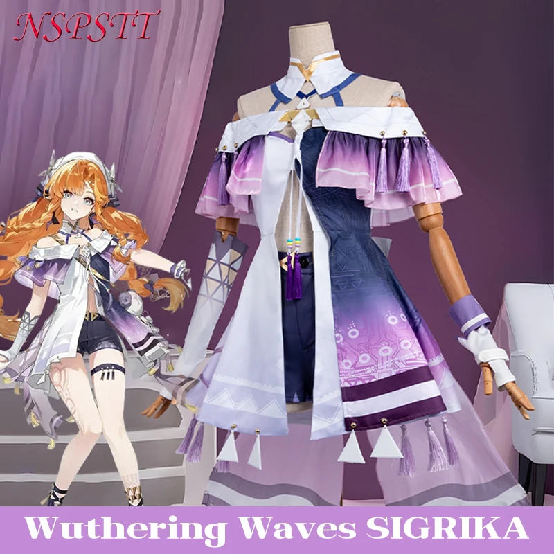 

NSPSTT Wuthering Waves Sigrika Cosplay Costume Full Set Anime Game WuWa Role Play Outfit for Halloween Comic Con Party