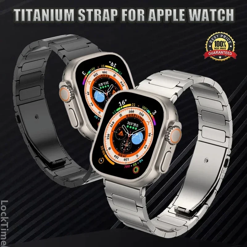 

Titanium Band For Apple Watch Ultra 49mm Band 45mm 44mm 42mm Titanium Strap For iWatch Ultra SE 41mm 38mm Series 9 8 7 6 5 4 3 2