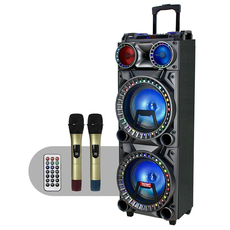 

Karaoke Machine Speaker Bluetooth Outdoor Portable Wireless Speaker System With 12" Subwoofer DJ Lights Rechargeable Battery