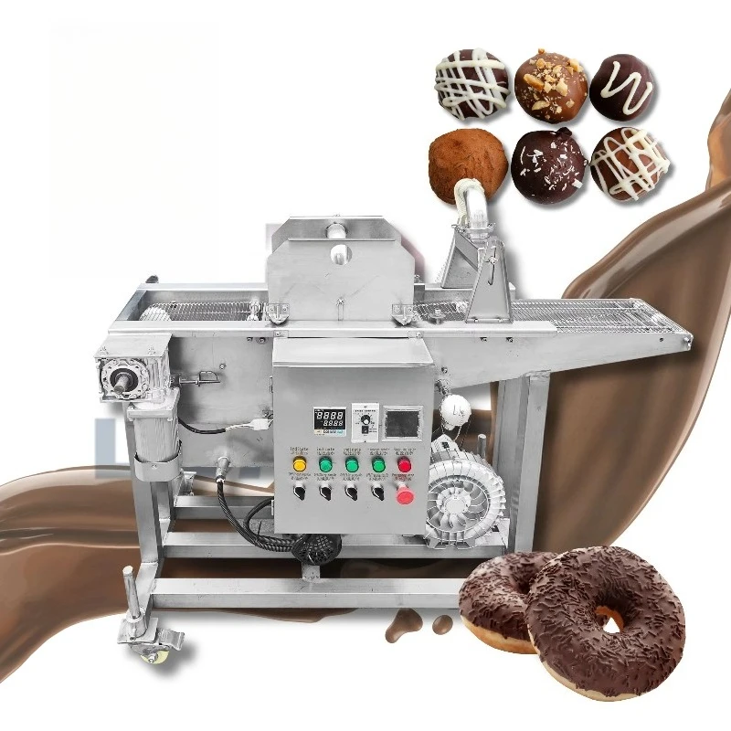 A new industrial chocolate coater suitable for the production of baked products and snacks for the production of dessert foods