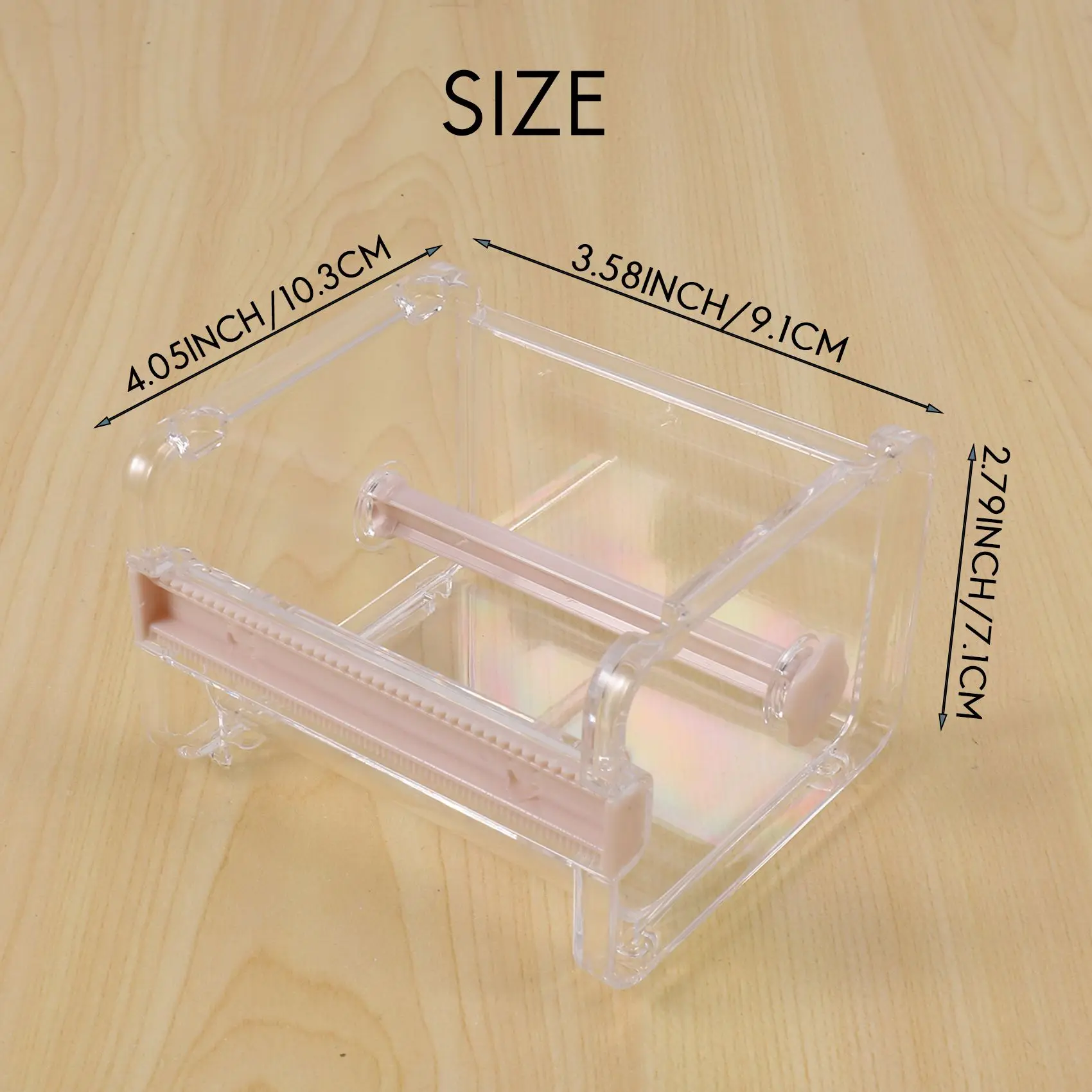 4 Pack Transparant Zichtbaar Desktop Multi Washi Plakband Dispenser,Tape Cutter, Roltape Houder