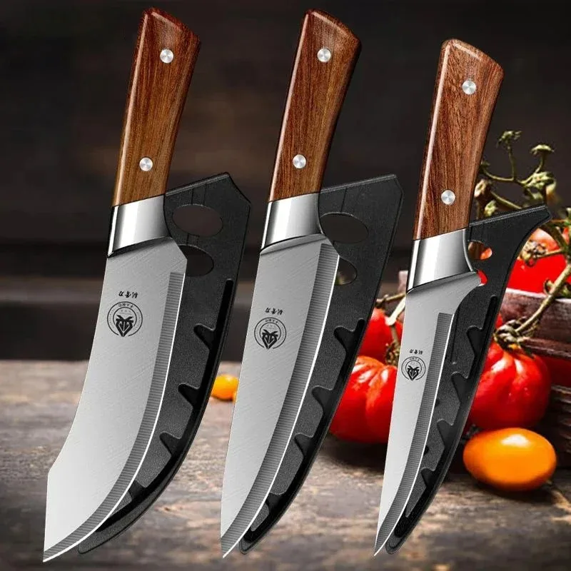 Faca de Desossa Profissional Atualizada - Faca Multiuso Afiada para Carne e Frutas para Cozinha, Açougueiro, Churrasco e Piquenique