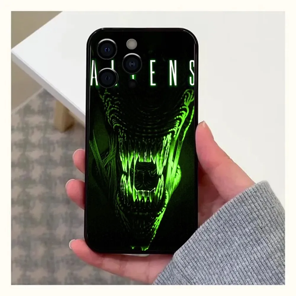 Custodia per telefono Movie Alien Xenomorph per Apple iPhone 15,14,13,12,11,Pro,X,XS,Max,XR,Plus,Mini Cover nera morbida