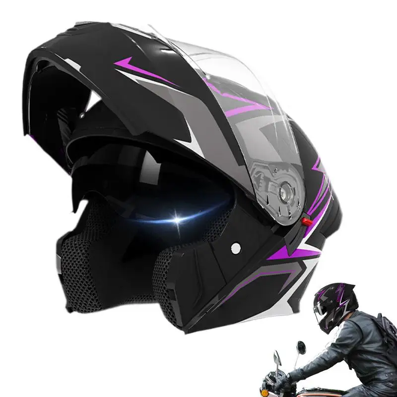 

Adult Motorcycle Helmet Motorcycle Open Face Helmet Double Visor Protective Gear Headgear For Racing Street Riding Sportbike
