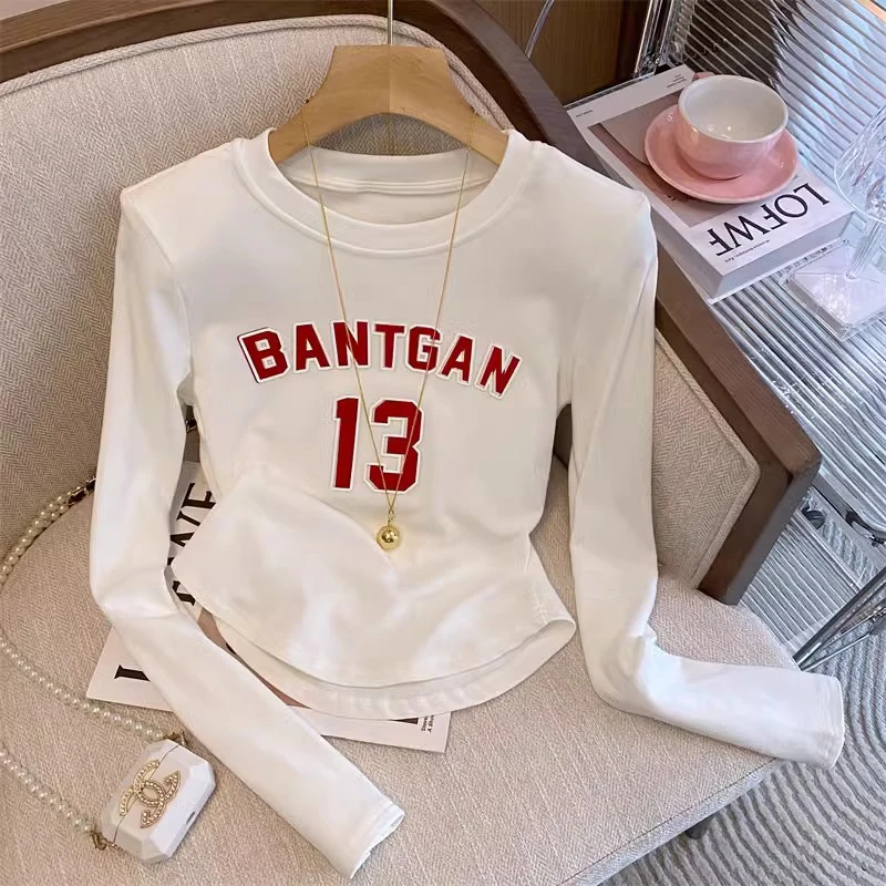 Cseta Fena Slim Fit de Manga Longa com Decote Redondo e Estampa Digital, Estilo Casual, Cseta de Aodão Mistu,...