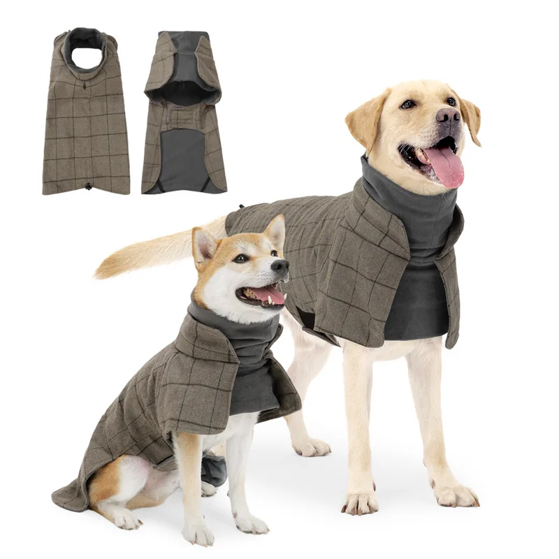 

New Pet Clothes Autumn/Winter Dog Cotton Clothes British Gentleman Windbreaker Winter Cold and Warm Dog Clothes